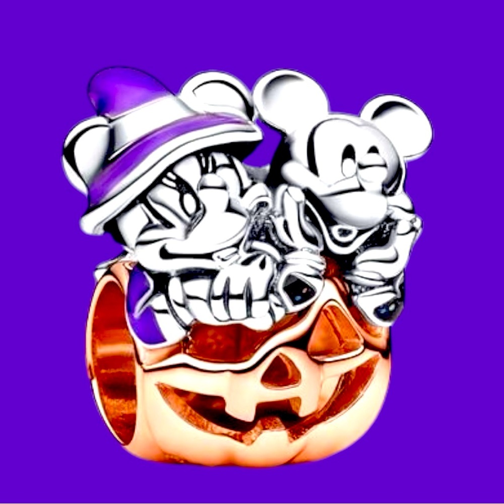 Disney- 925 Silver Mickey and Minnie Halloween Charm